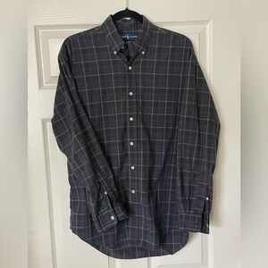 Vintage Polo Ralph Lauren Blake Shirt Men's Medium Blue Plaid 90s Pony Preppy
